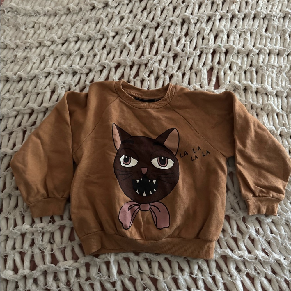 Mini Rodini Brown Sweatshirt with Cat Design